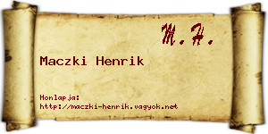 Maczki Henrik névjegykártya